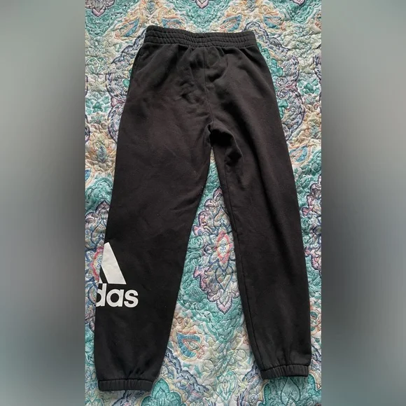 Adidas Boys 10/12 Black Jogger Pants Medium - Picture 5 of 6